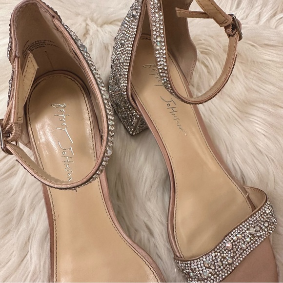 Blue by Betsey Johnson Mari Rhinestone Block Heel Sandals - Size 9 - Picture 11 of 16